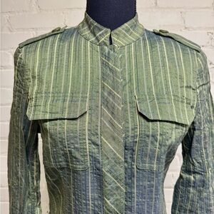 Lafayette 148 New York, Women’s Striped Green Jacket, Size 4